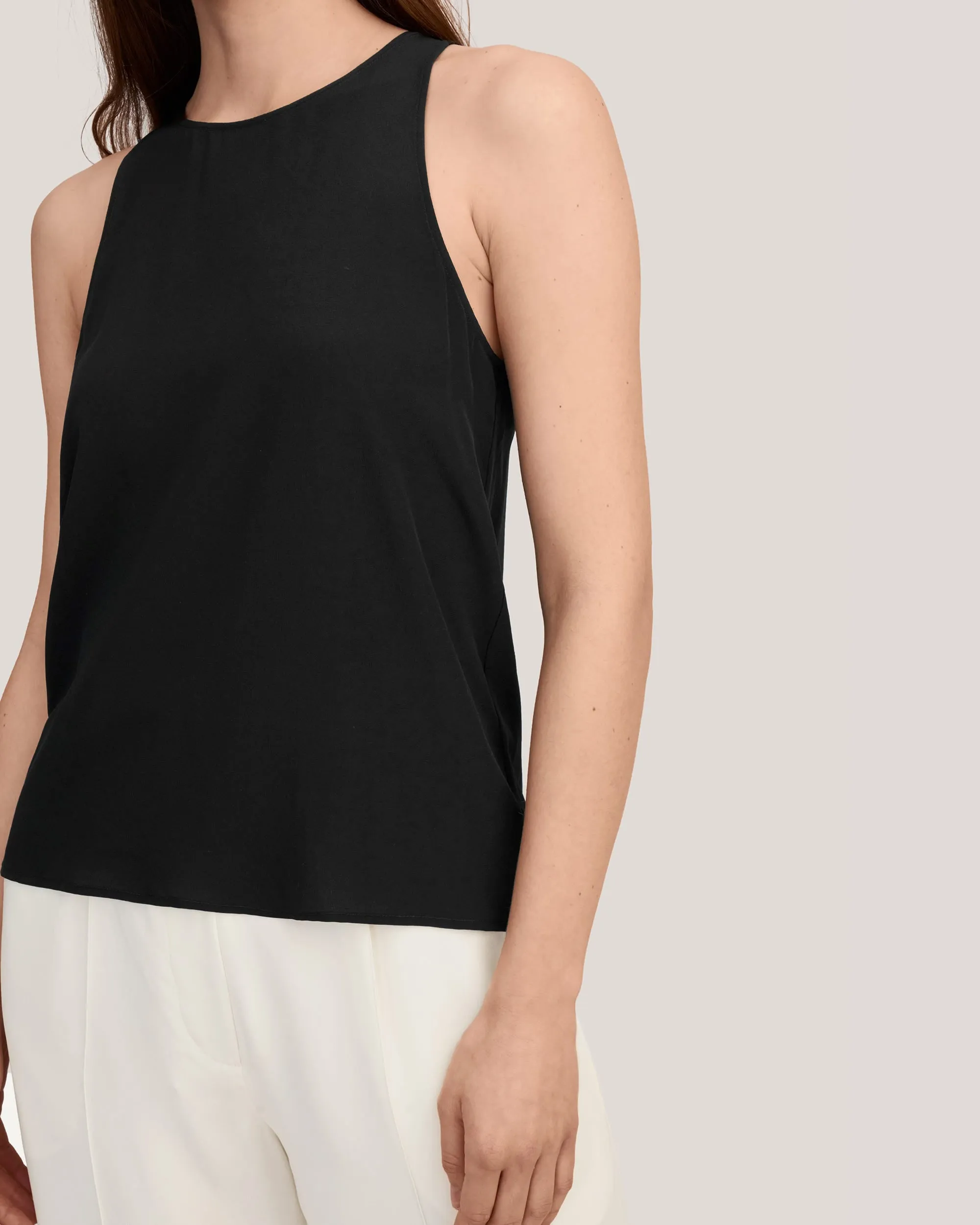 Round Neck Sleeveless Silk Camisole