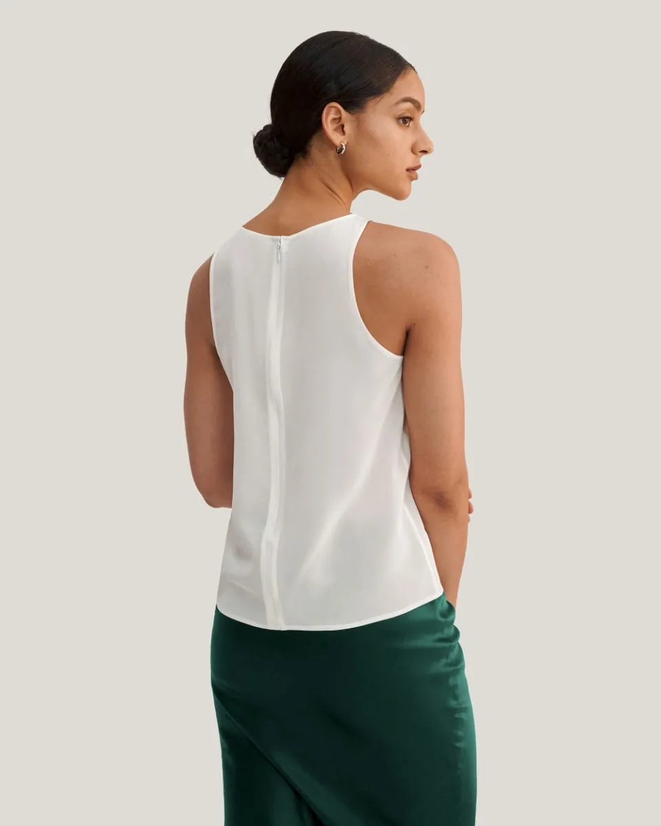 Round Neck Sleeveless Silk Camisole