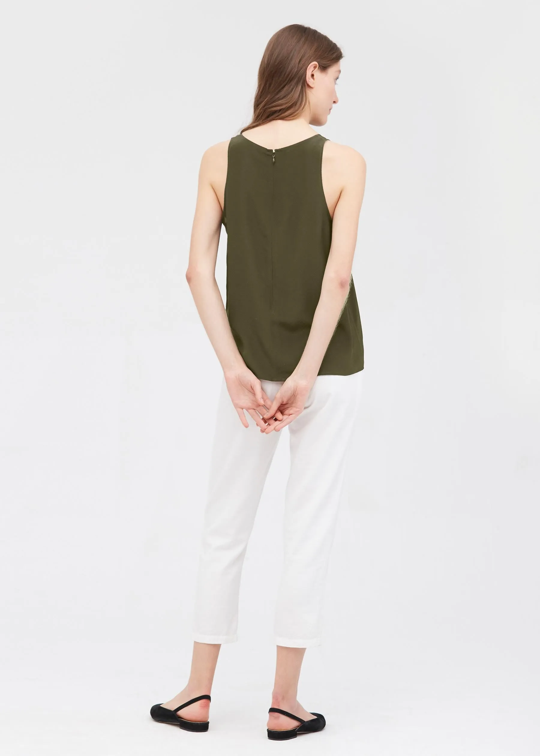 Round Neck Sleeveless Silk Camisole