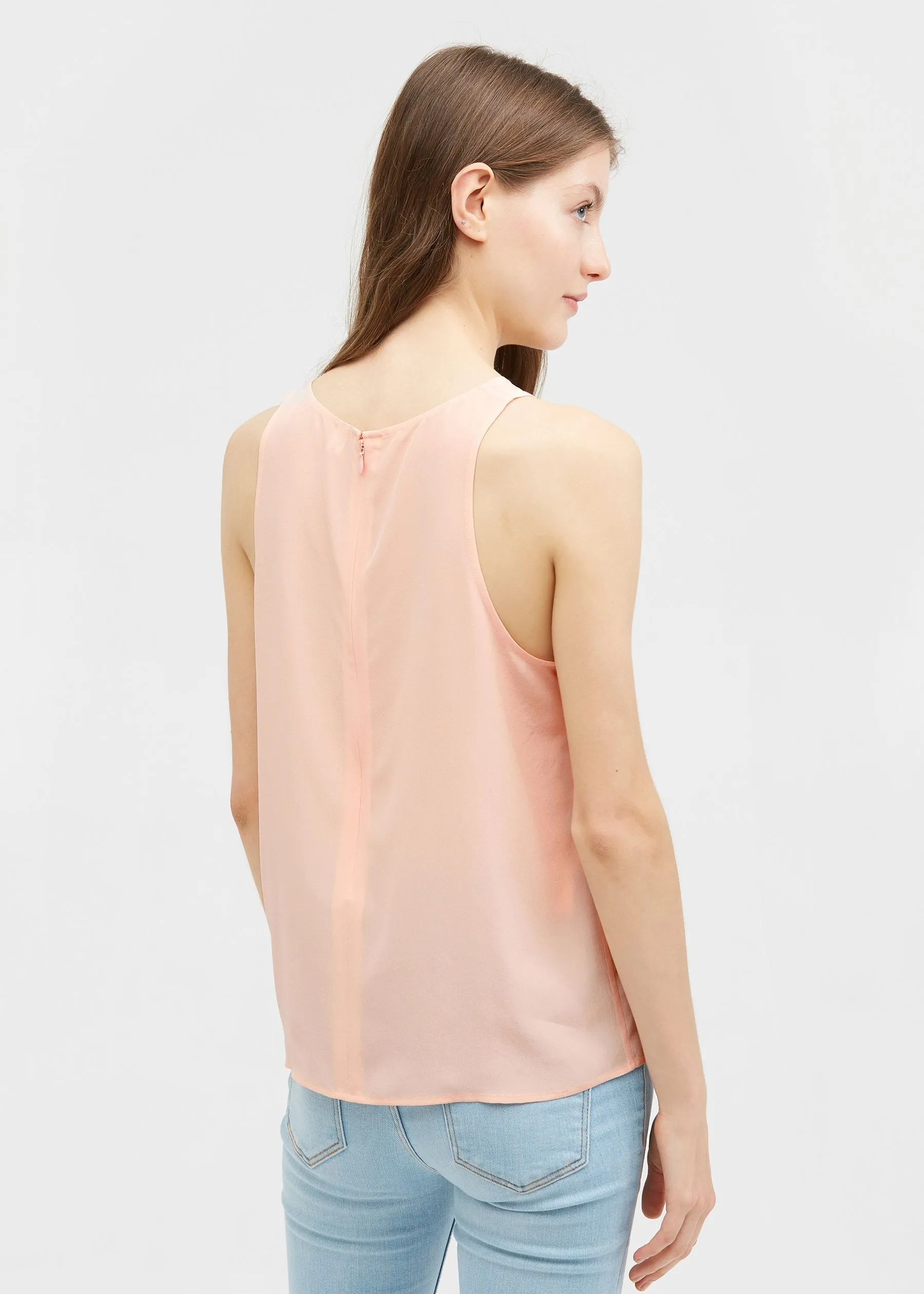 Round Neck Sleeveless Silk Camisole