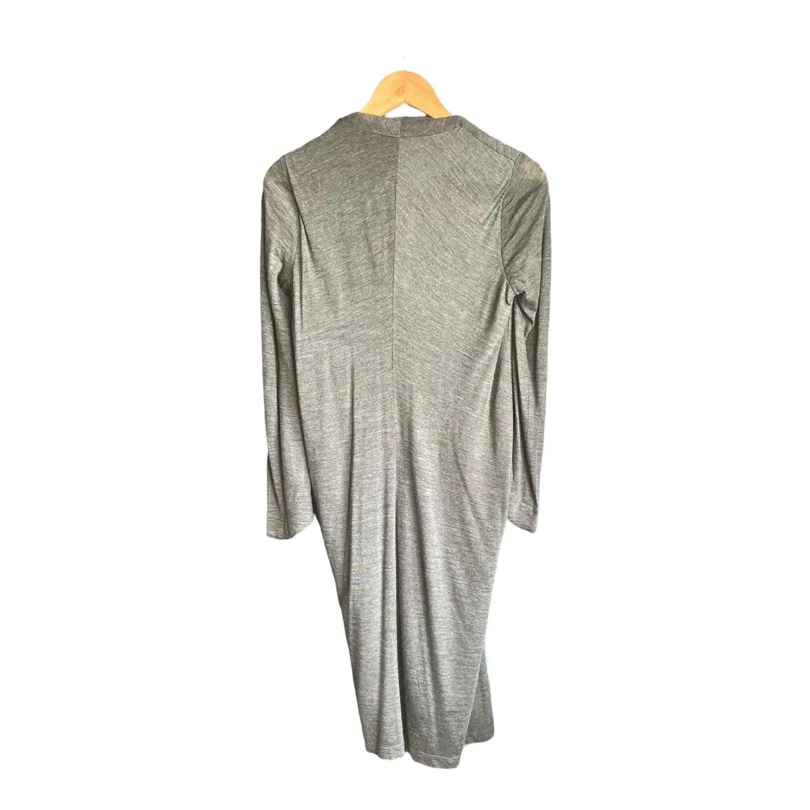 ScanLan & Theodore Wool Grey Mark Full Length Sleeve Dress UK Size 12