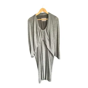 ScanLan & Theodore Wool Grey Mark Full Length Sleeve Dress UK Size 12