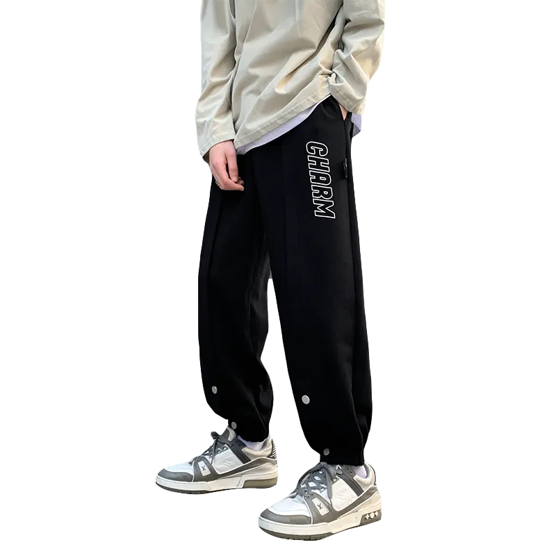 Slit Hem Knitted Tapered Loose Fit Sweatpant