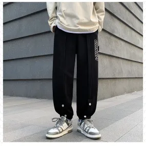 Slit Hem Knitted Tapered Loose Fit Sweatpant