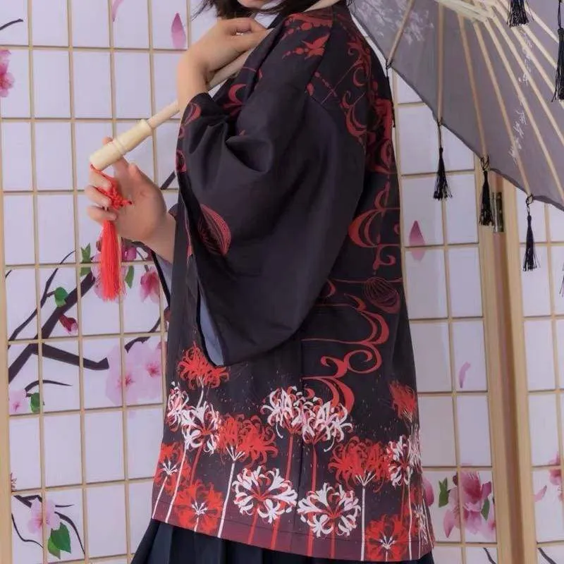 Spider Lily Gothic Kimono Cardigan