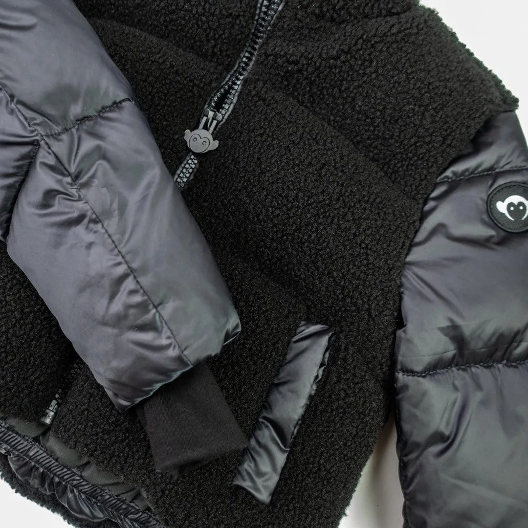 Teddy Cropped Puffer | Black