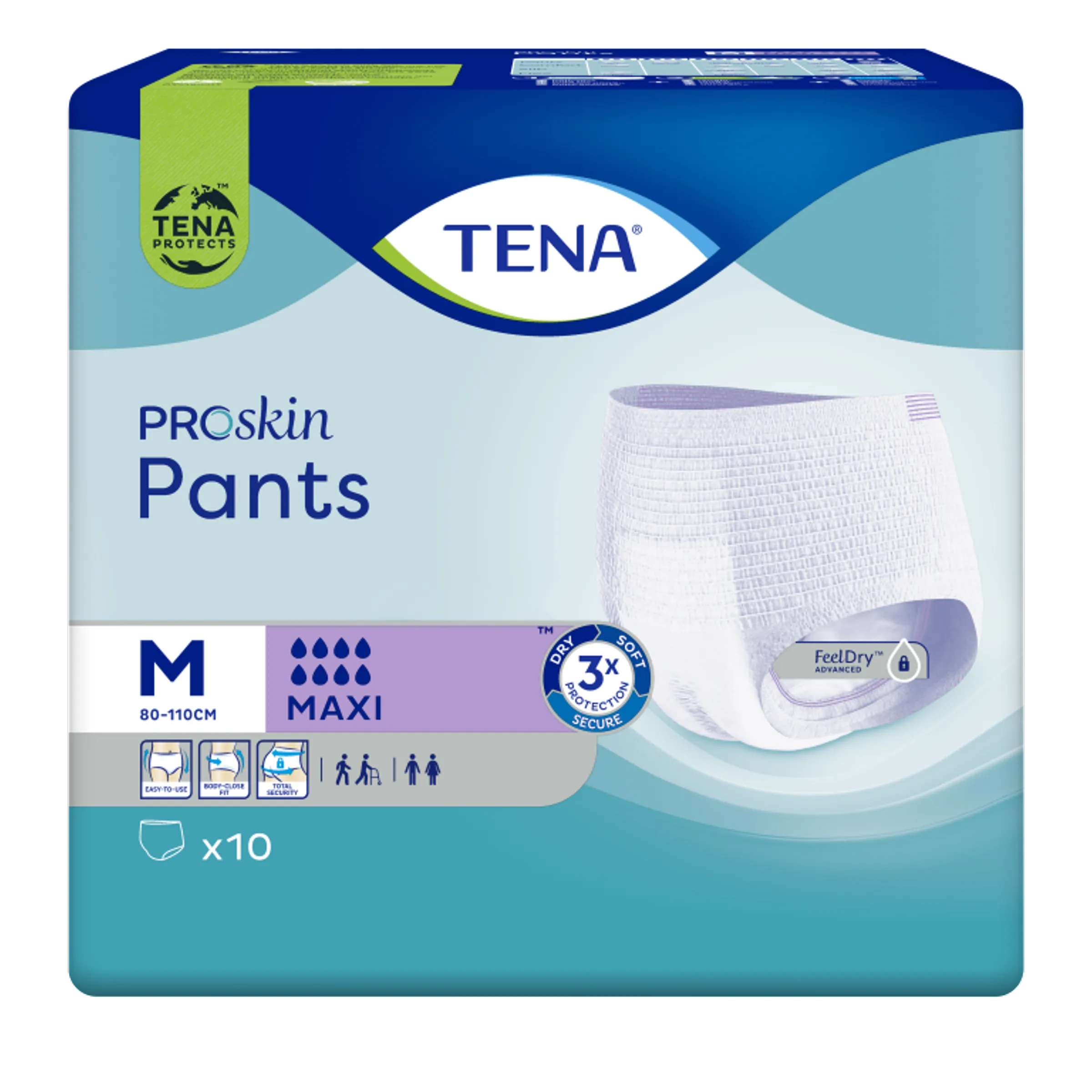 Tena Proskin Pants Maxi Medium 10 - Maximale Absorptie & Huidbescherming