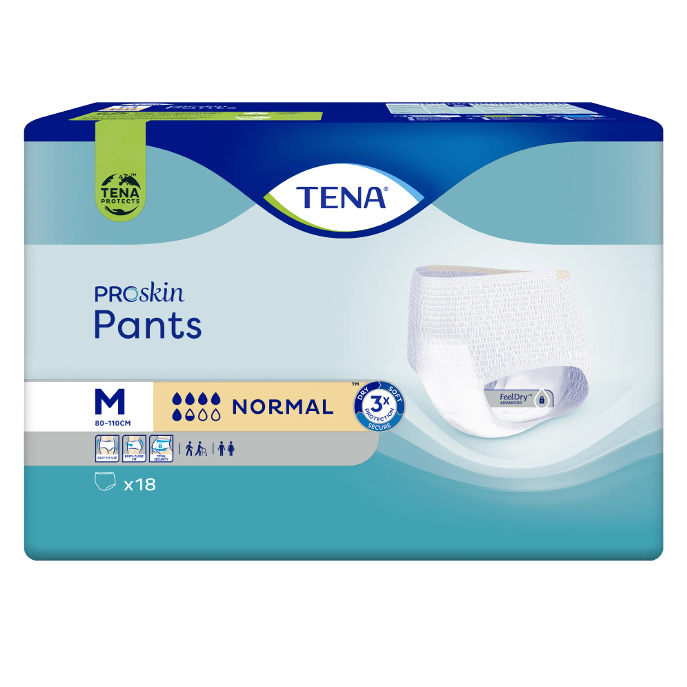 Tena Proskin Pants Normal Medium 18 | Comfortabele Incontinentiebroekjes | Dag & Nacht Bescherming