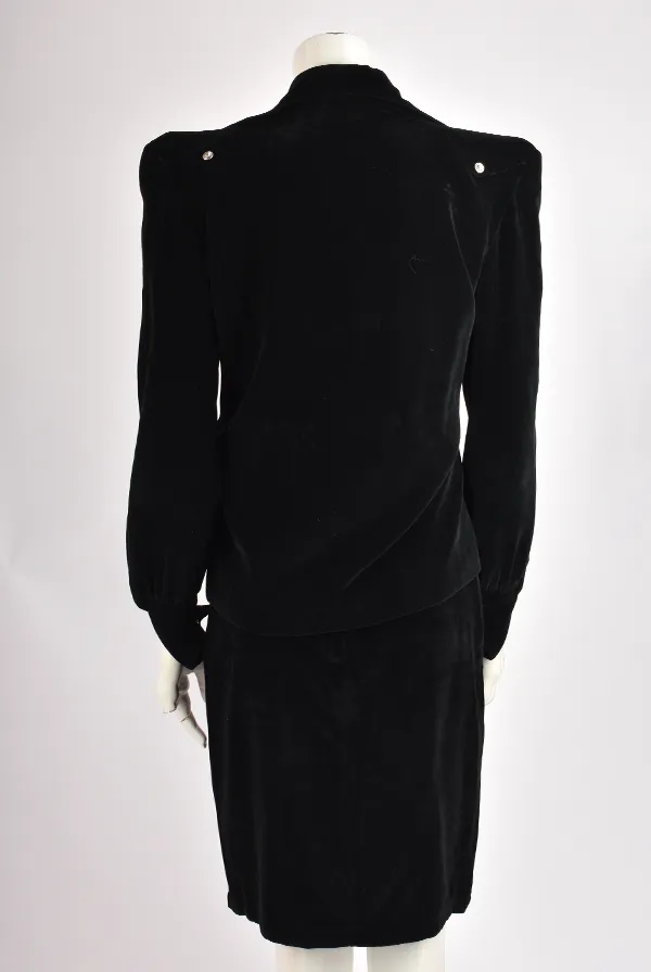 THIERRY MUGLER BLACK VELVET DIAMANTE SUIT