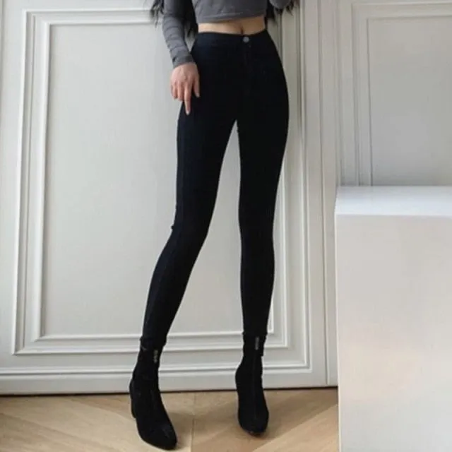 Trendy Stretch Skinny High Waist Jeans