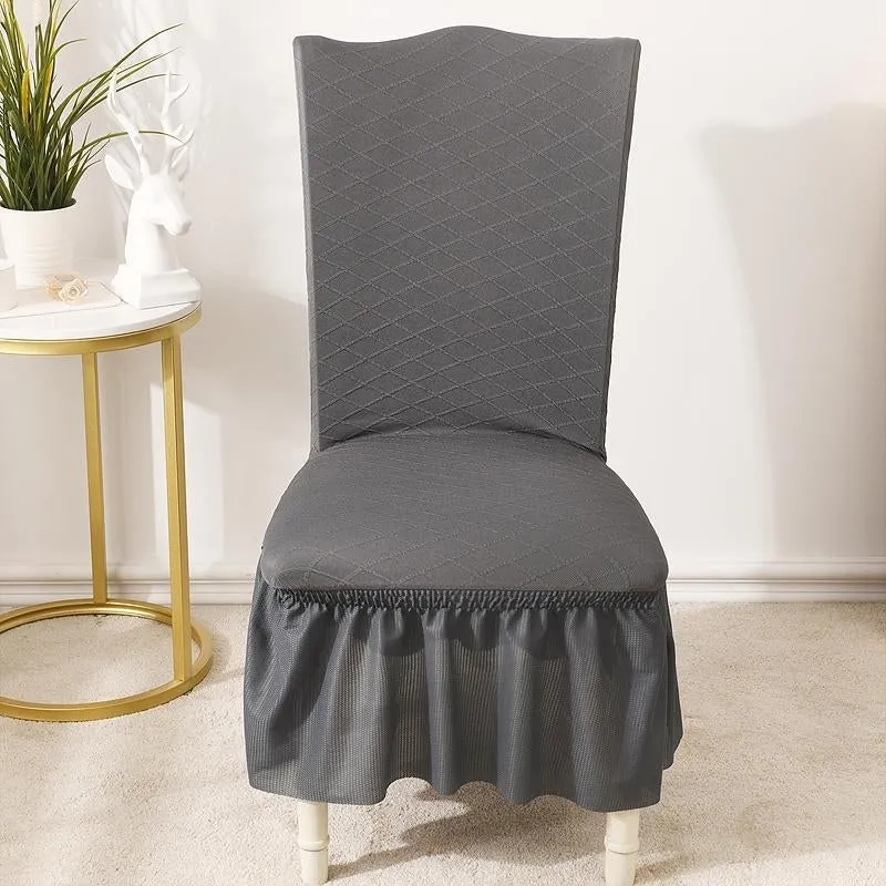 Universal High Elasticity Skirt Chair Cover Yellow