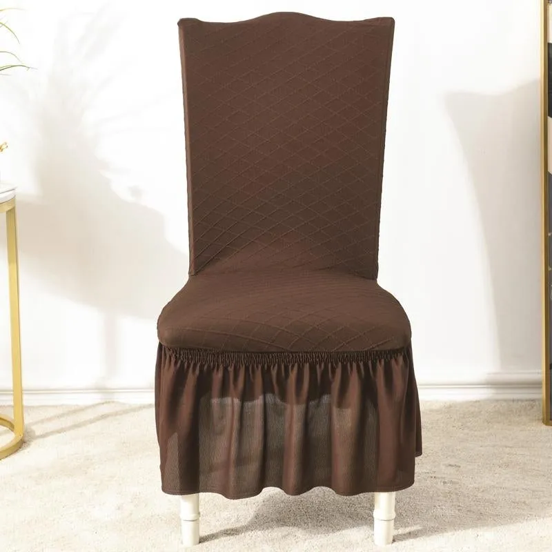 Universal High Elasticity Skirt Chair Cover Yellow