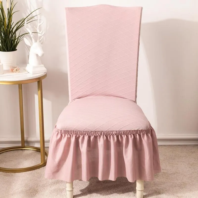 Universal High Elasticity Skirt Chair Cover Yellow