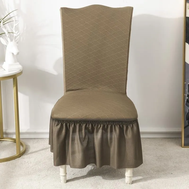 Universal High Elasticity Skirt Chair Cover Yellow