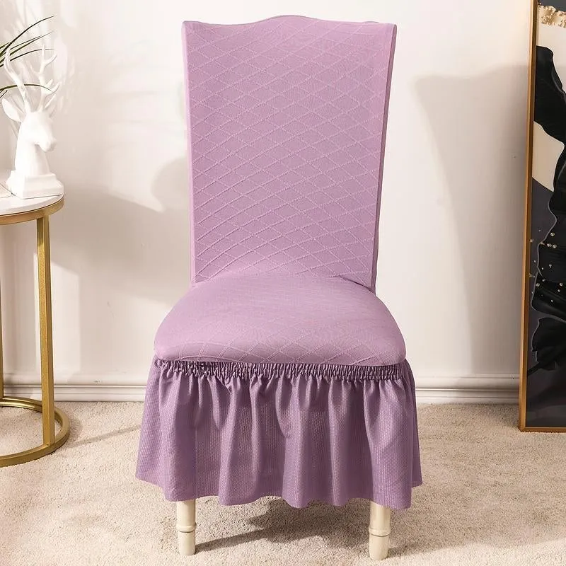 Universal High Elasticity Skirt Chair Cover Yellow