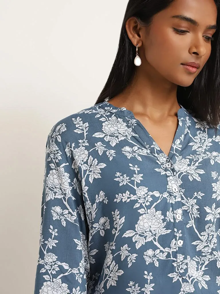 Utsa Blue Printed Tunic