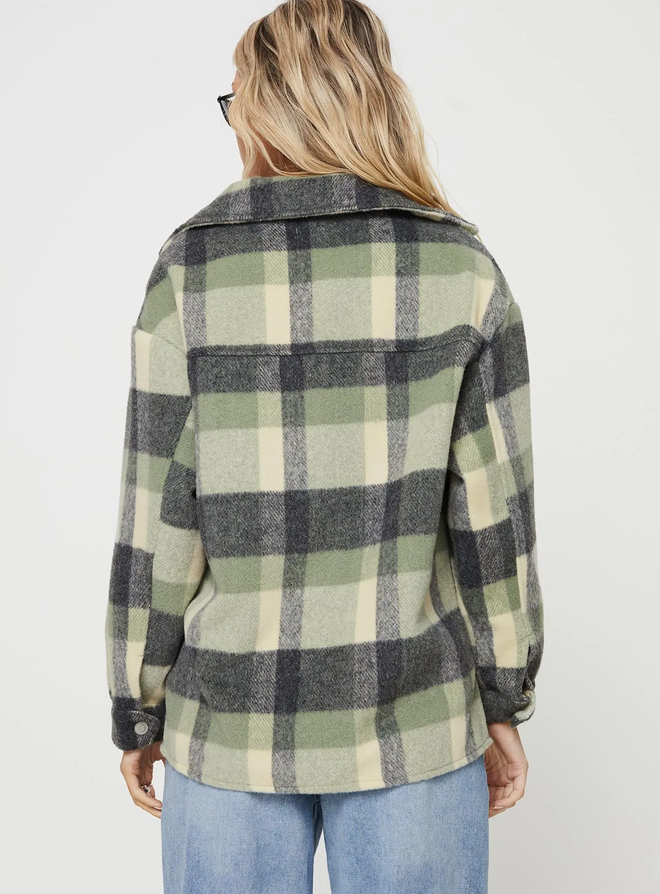 Veera Plaid Shacket Sage