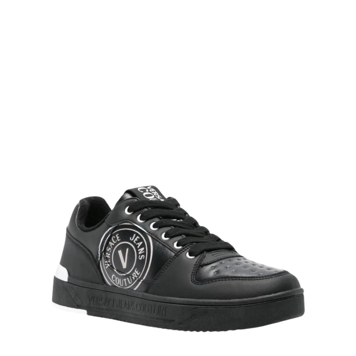 Versace Jeans Couture Black Starlight Low Top Leather Trainers