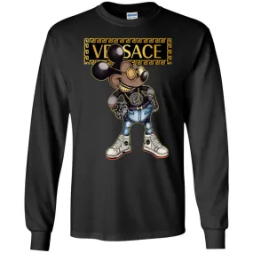 Versace Mickey Mouse Cartoon T-shirt Men Long Sleeve Shirt