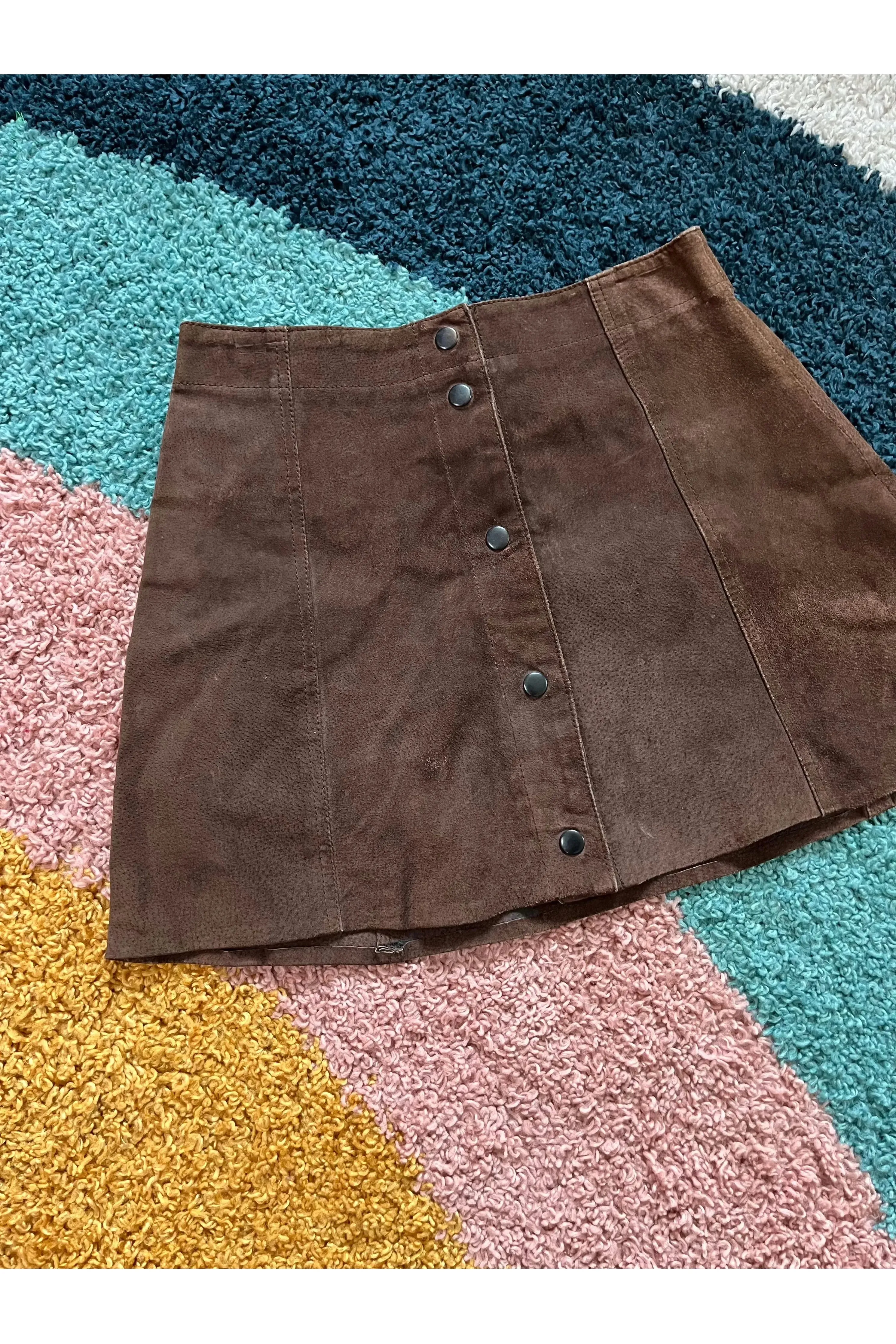 Vintage 90s does 60s-70s Suede Skirt