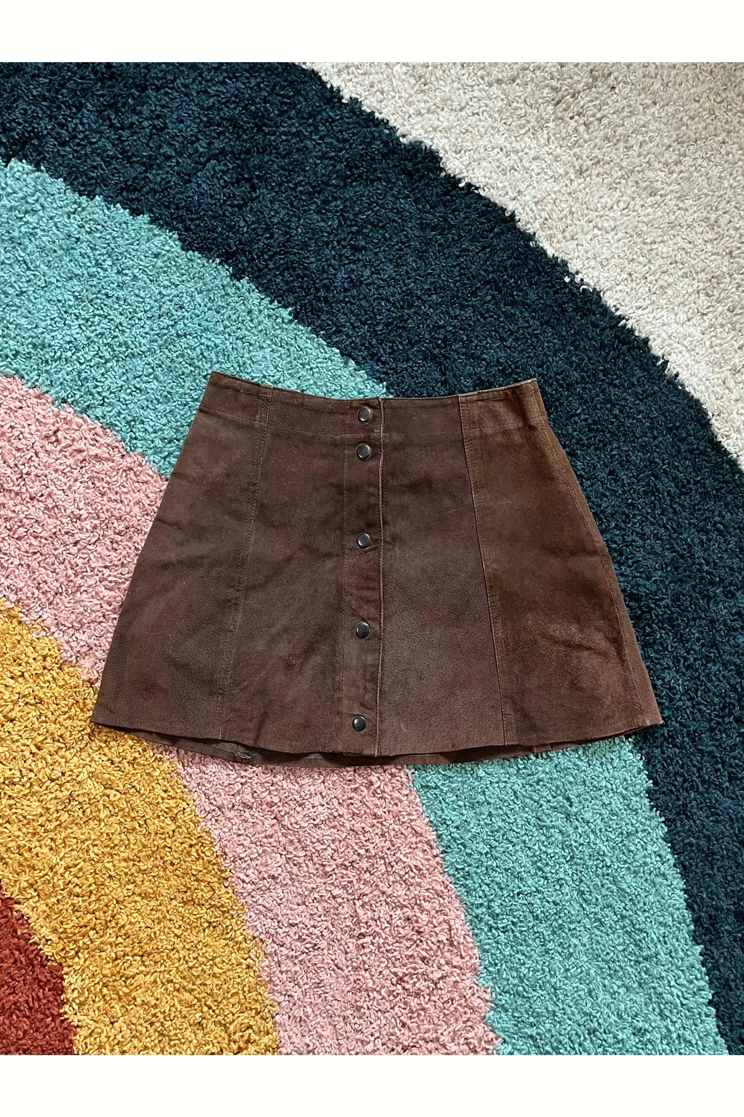 Vintage 90s does 60s-70s Suede Skirt