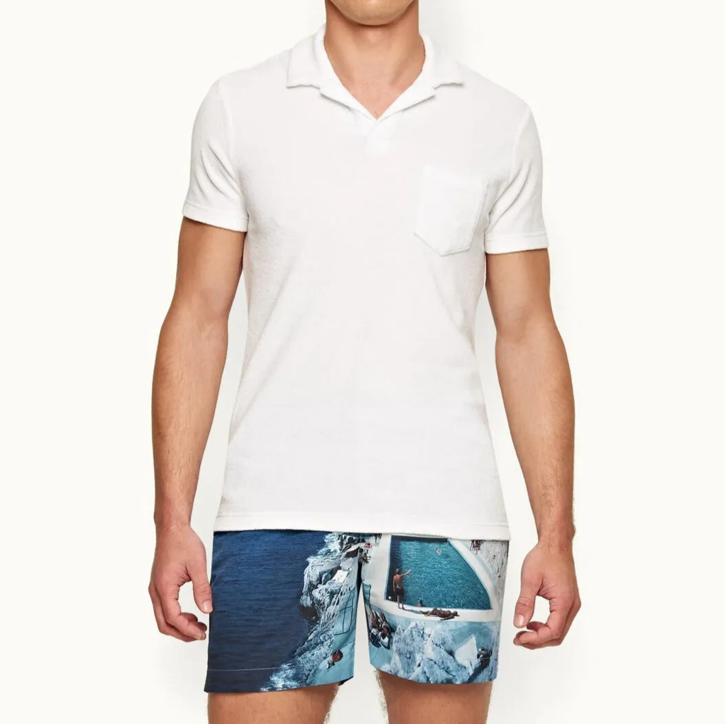 White Terry Towelling Resort Polo Shirt