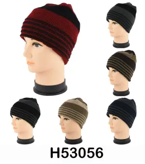 Wholesale Knit Stripe Beanie Hats H53056