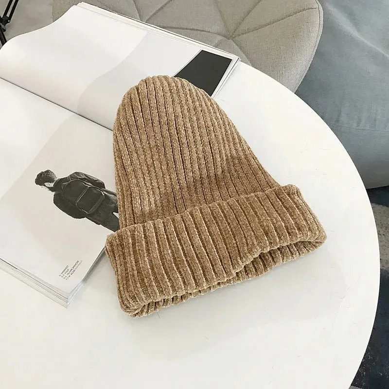 Wide Ribbed Chenille Beanie