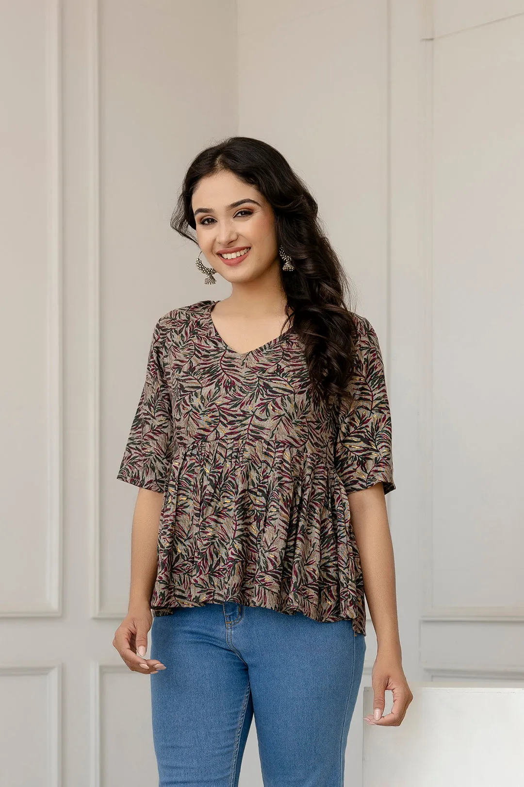 Women Multi Printed Peplum Tunic