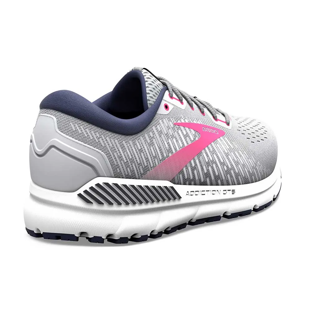 Women's Addiction GTS 15 Running Shoe - Oyster/Peacoat/Lilac Rose - Extra Wide (2E)