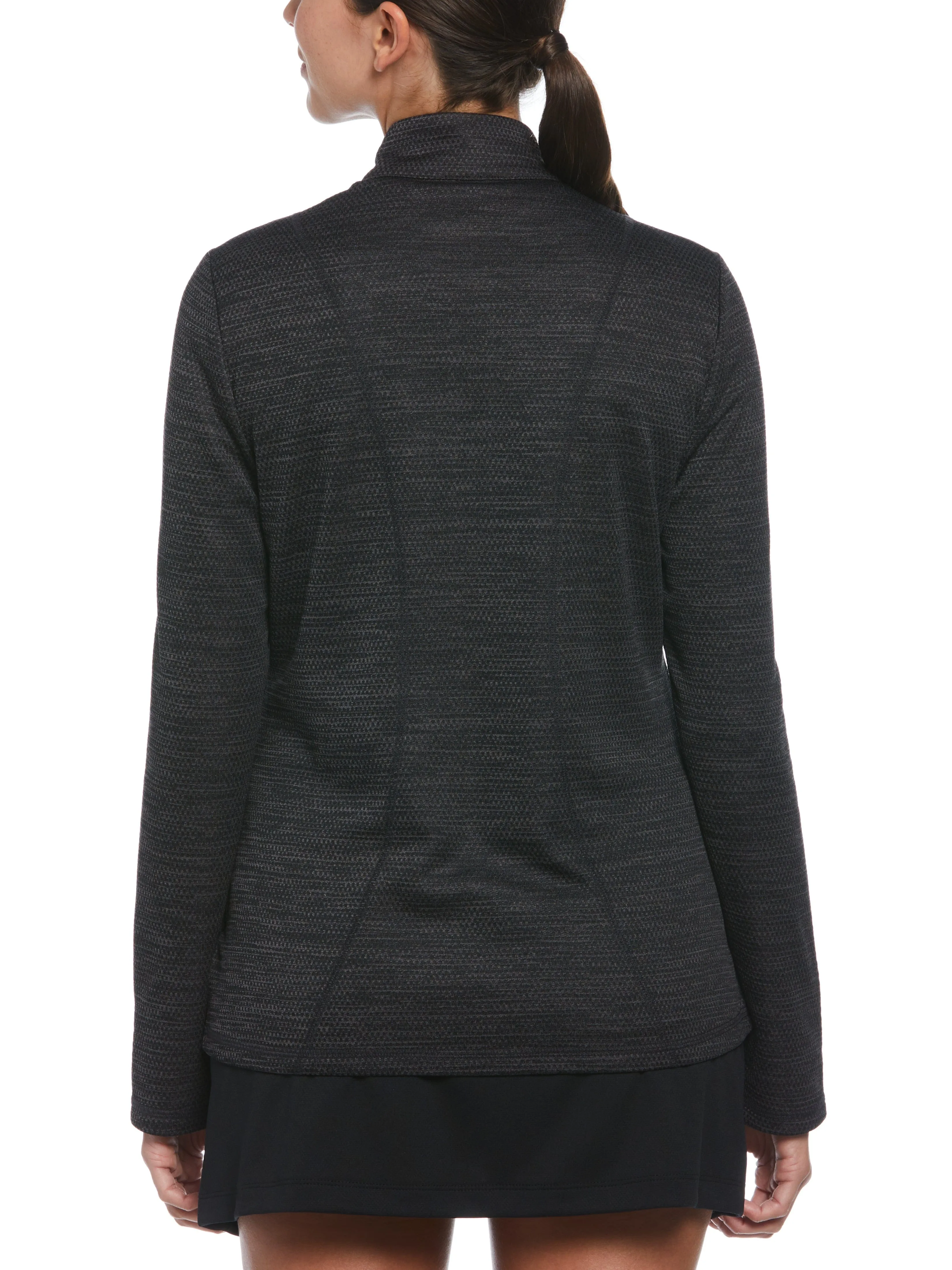 Women's Midweight  1/4 Zip Layering with Decorative Stitching and Side Pockets