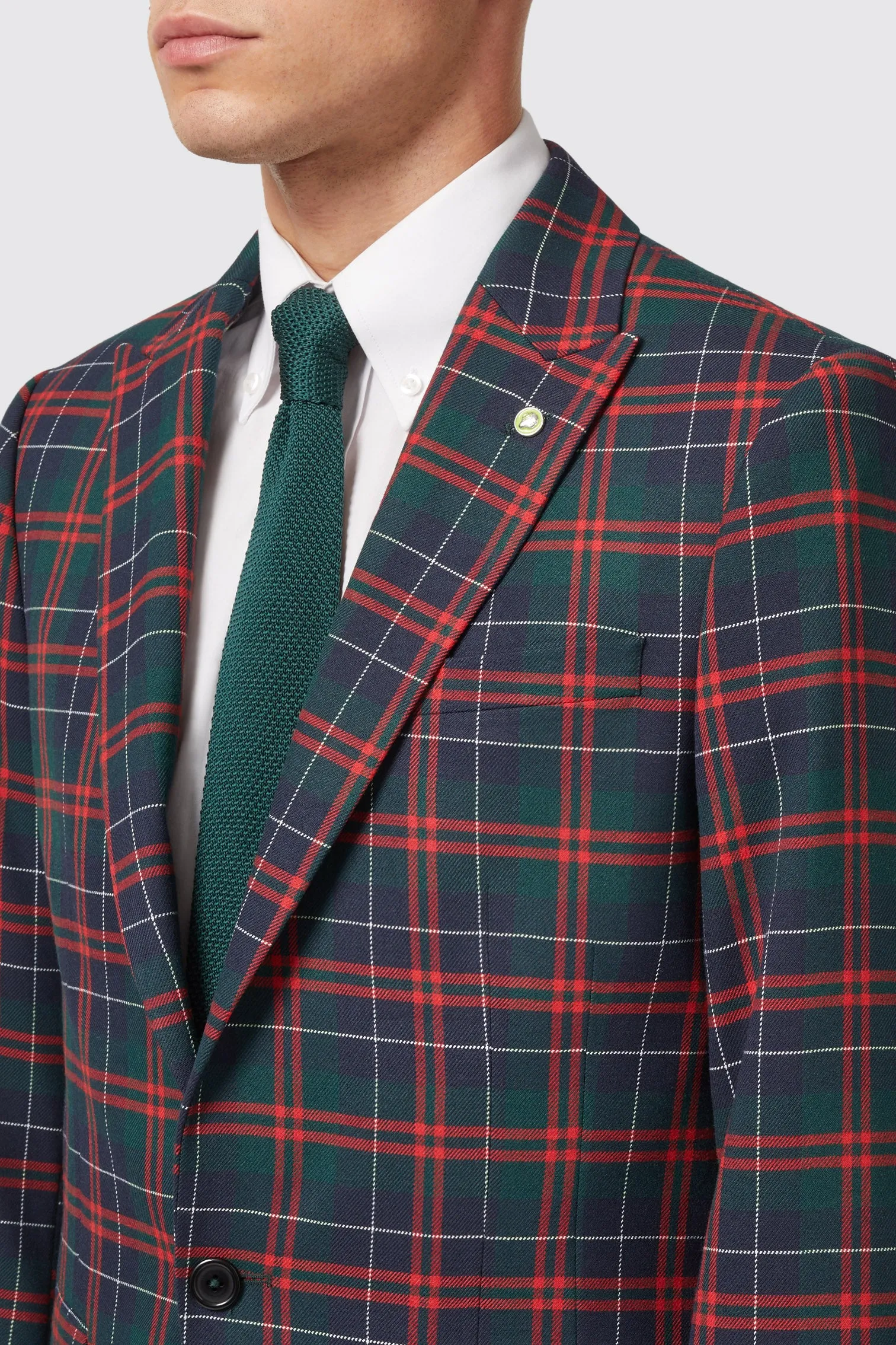 Woolf Slim Fit Green Tartan Jacket - ARCHIVE